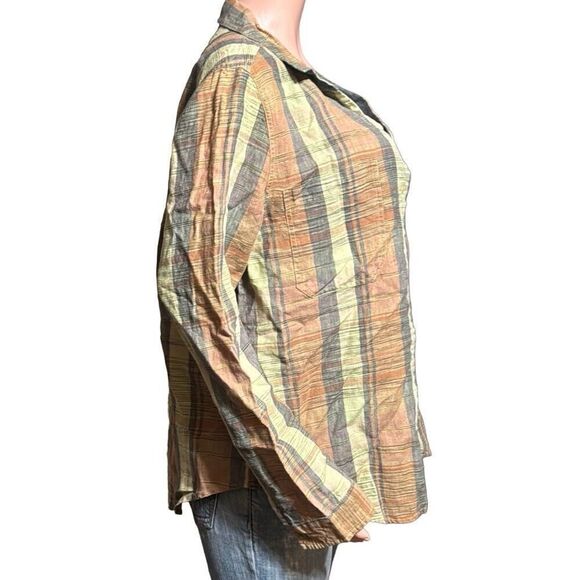 Pulp Linen long sleeve button-up multiple color pocket shirt L - Picture 3 of 6